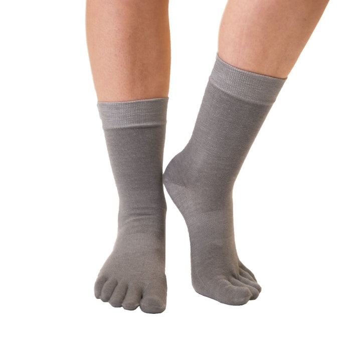 Trekkers toe socks Woolen mid-calf toe - gray