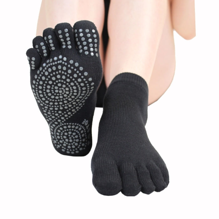 Anti-slip toe socks on Yoga and Pilates Sole Trainer - Black