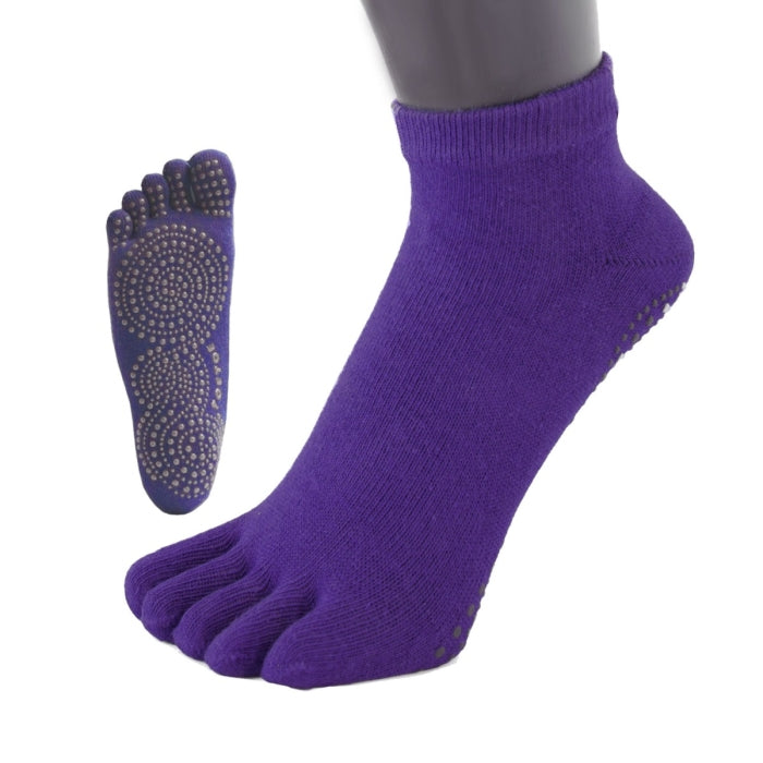 Anti-slip toe socks on Yoga and Pilates Sole Trainer - Purple