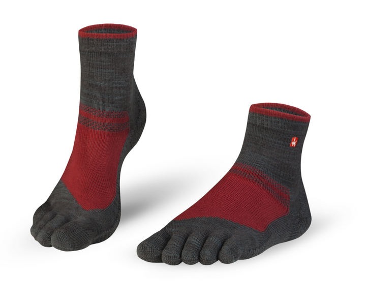 Outdoor toe socks Knitido Midi gray and red