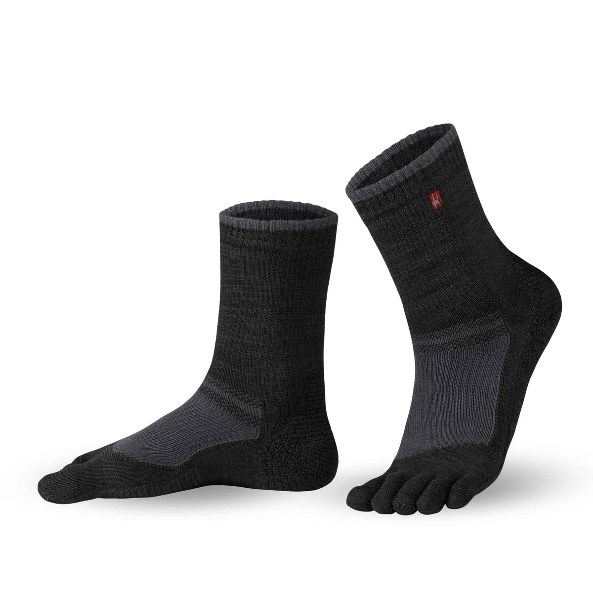 Outdoor toe socks Knitido Hiking black and gray